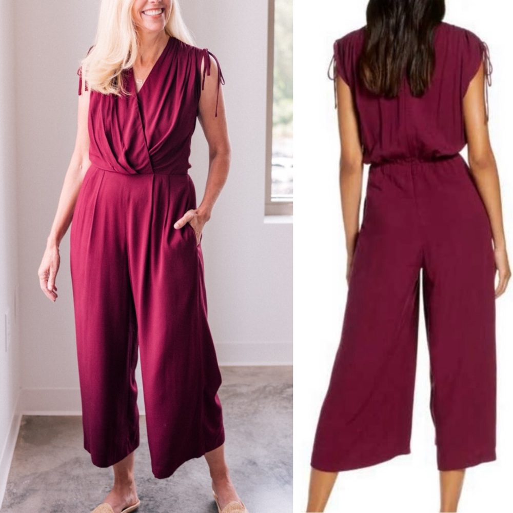 Gal Meets Glam Purple Maroon Luella Jumpsuit Size 12